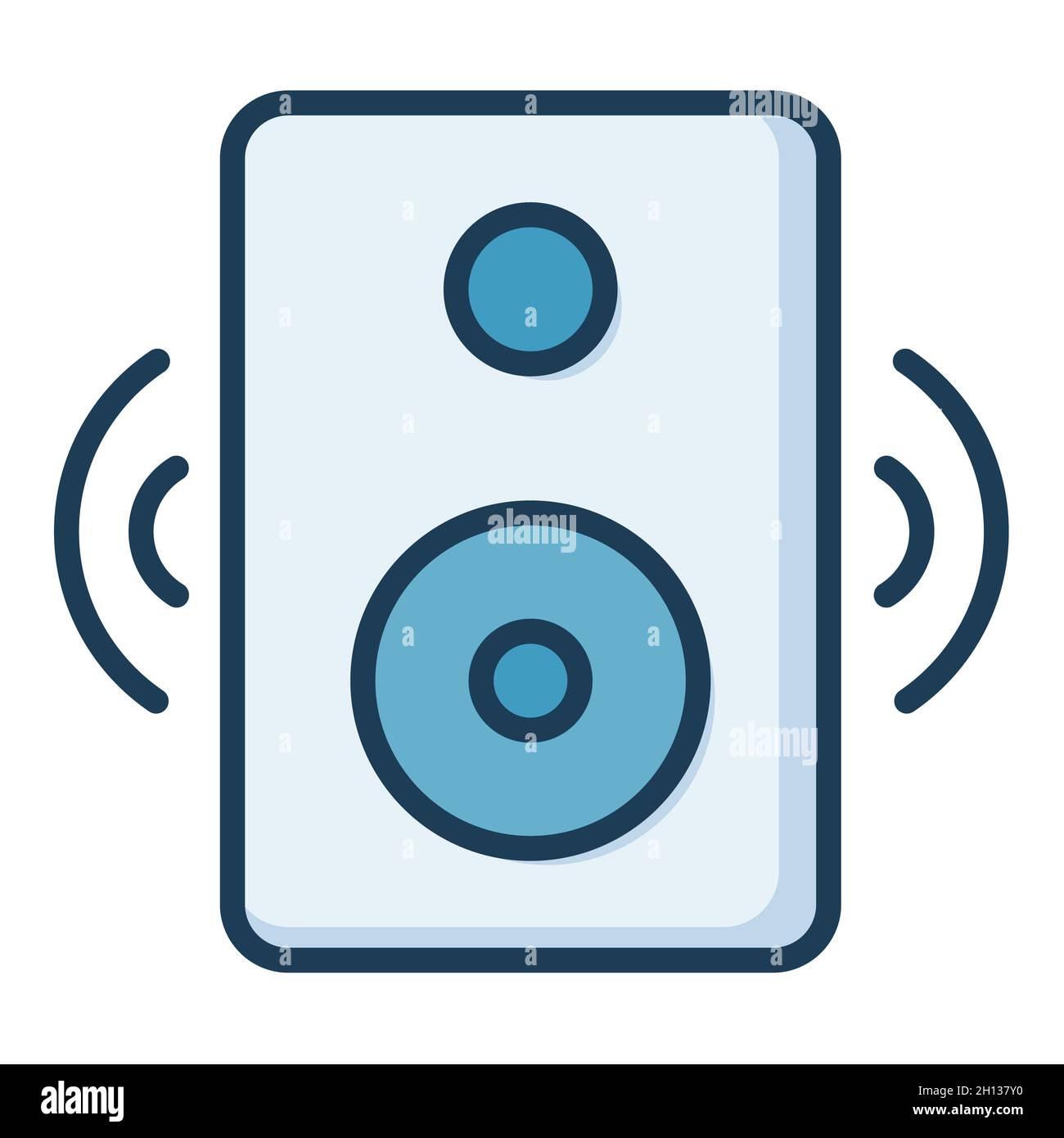 Smart Speaker Wireless iot einzelnes isoliertes Symbol mit Vektorgrafik im Stil einer gefüllten Linie Stockfoto