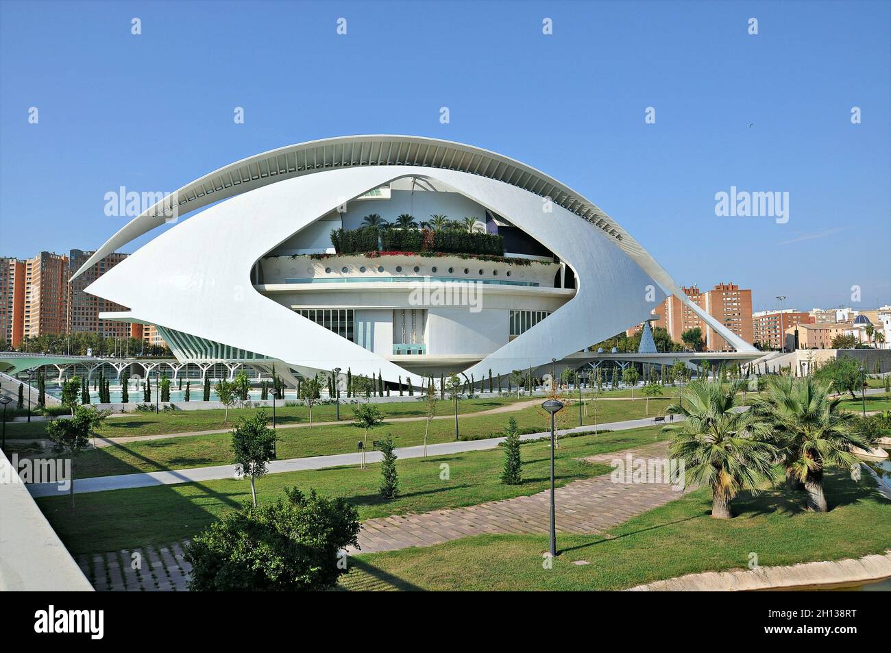 Reina Sofía Palast der Künste in der Stadt der Künste und Wissenschaften. Valencia. Valencianische Gemeinschaft. Spanien Stockfoto
