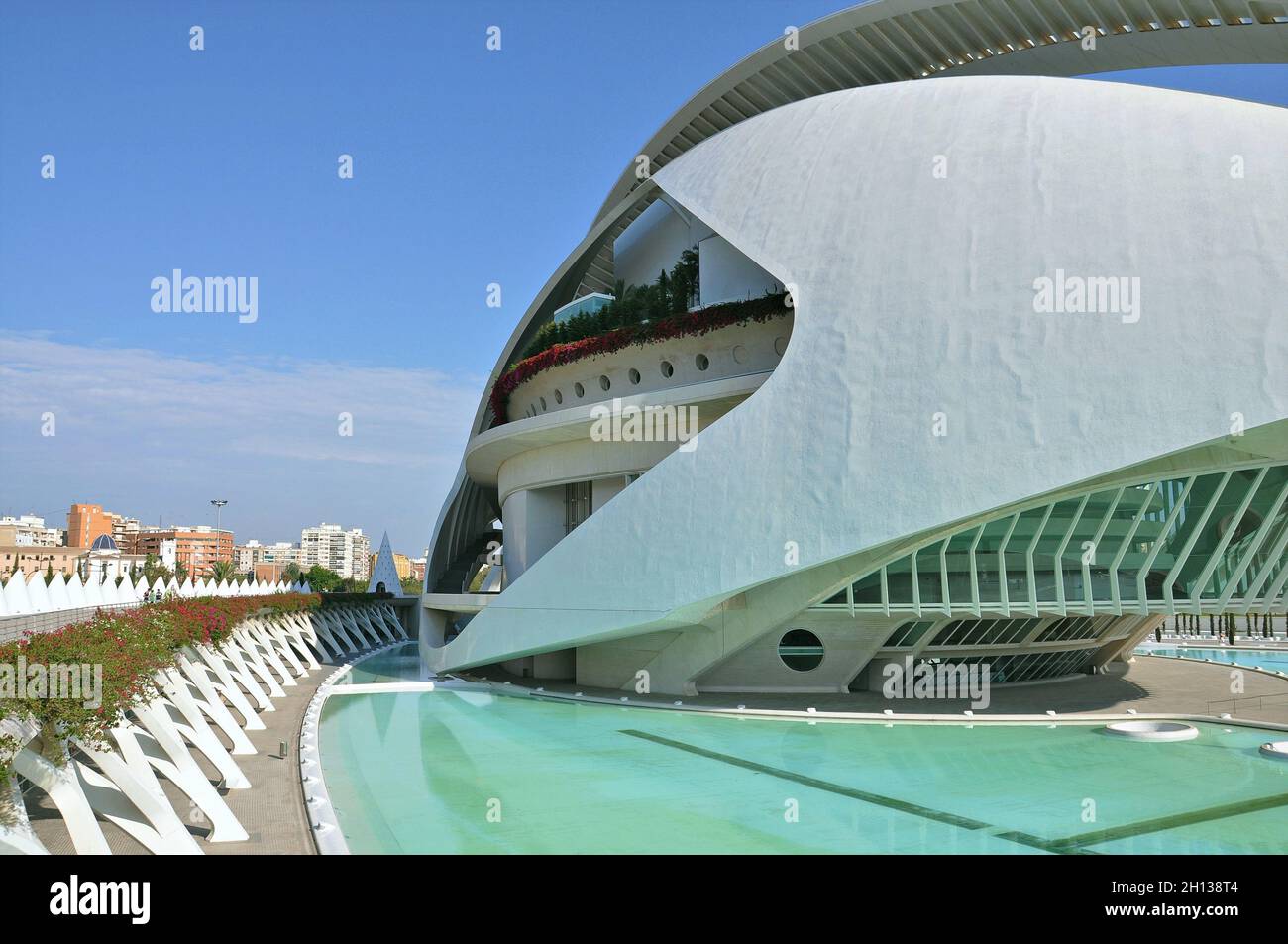 Reina Sofía Palast der Künste in der Stadt der Künste und Wissenschaften. Valencia. Valencianische Gemeinschaft. Spanien Stockfoto