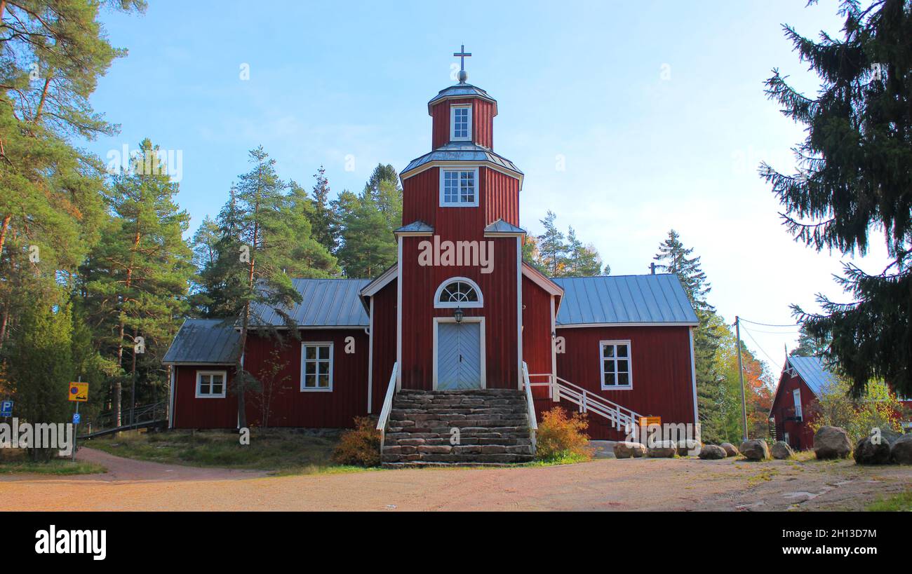 Haapajärven kirkko, 1823, Kirkkonummi. Stockfoto