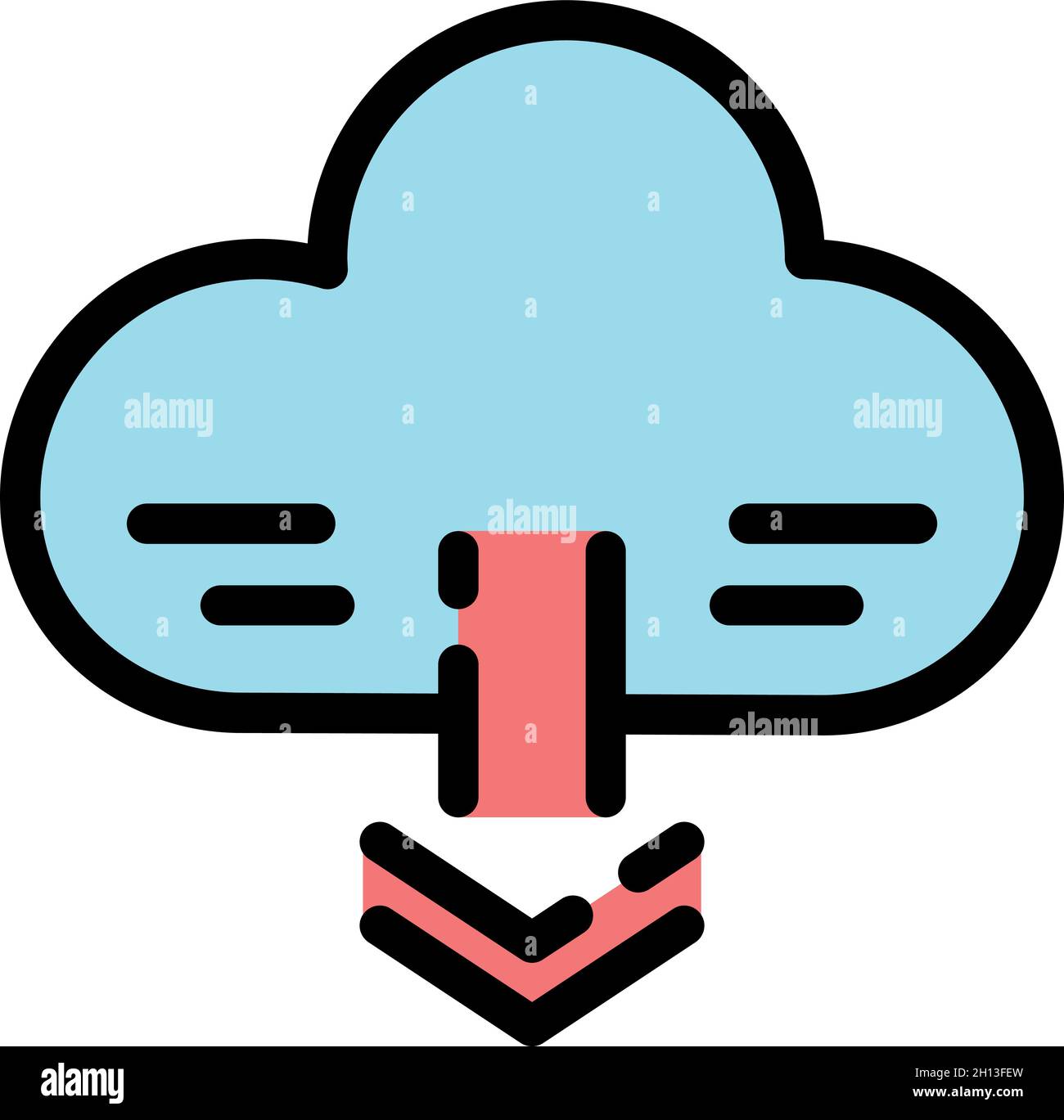Symbol für die elektronische Cloud. Umriss elektronische Wolke Vektor Symbol Farbe flach isoliert Stock Vektor