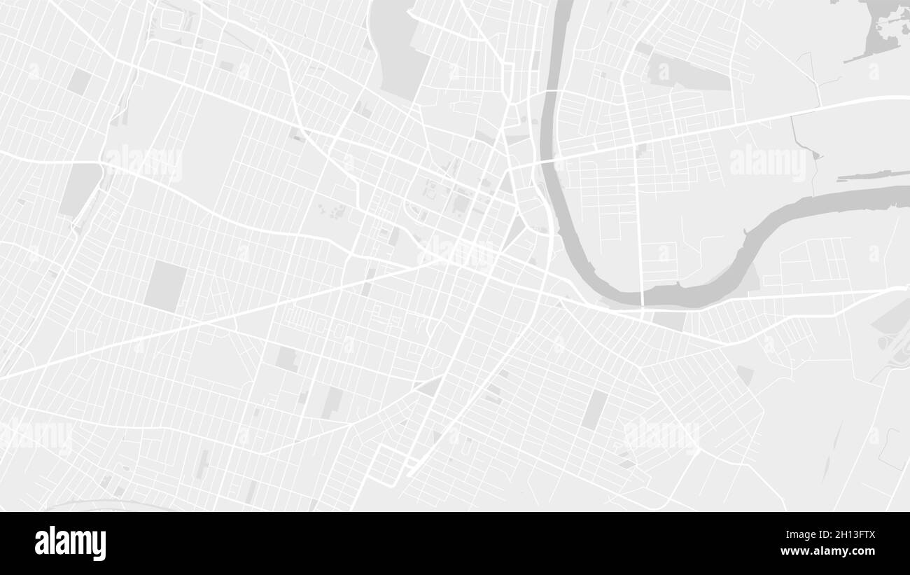 Weiß und hellgrau Newark City Bereich Vektor Hintergrundkarte, Straßen und Wasserkartographie Illustration. Breitbild-Anteil, digitales flaches Design st Stock Vektor