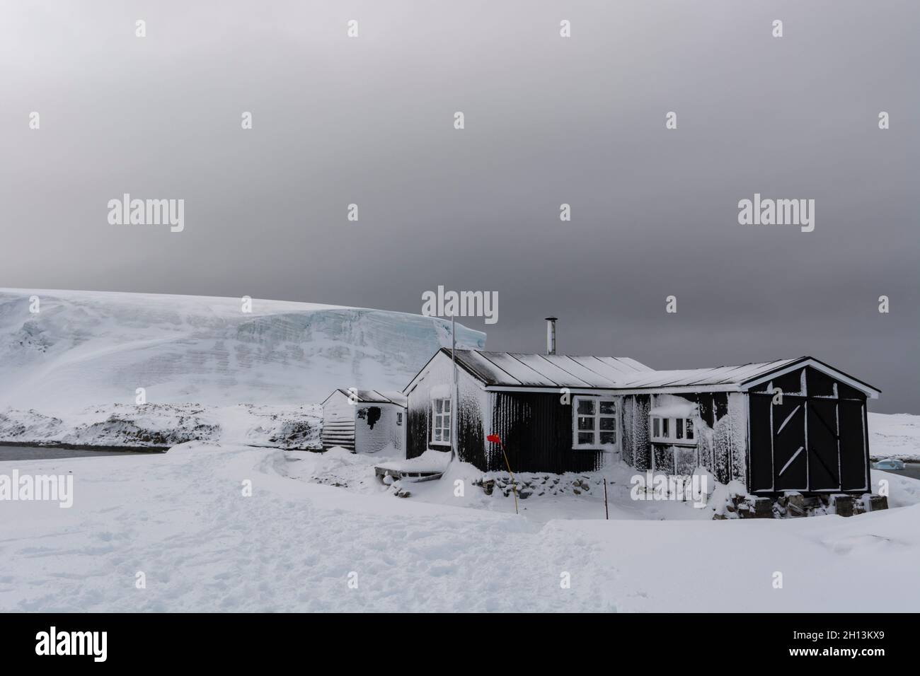 Wordie House, a British Antarctic Survey Hütte, die zwischen 1947 und 1954 war und ist es nun durch den Antarctic Heritage Trust als Muse beibehalten Stockfoto