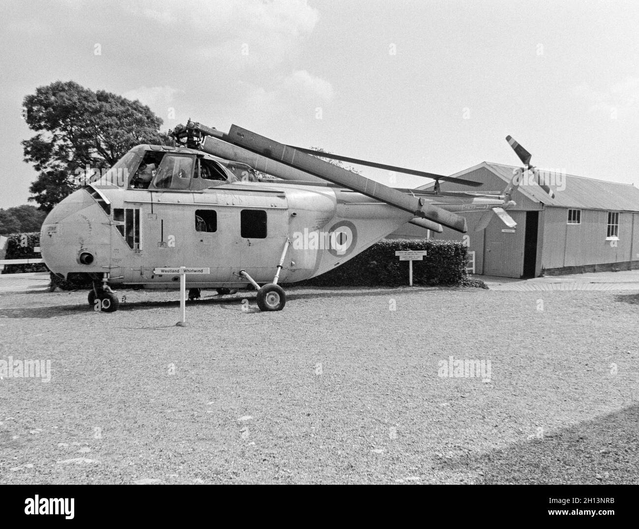 British Royal Air Force, RAF, Westland Wirbelwind HAR.3 Hubschrauber, Seriennummer XJ393, im Torbay Aircraft Museum im September 1976. Stockfoto