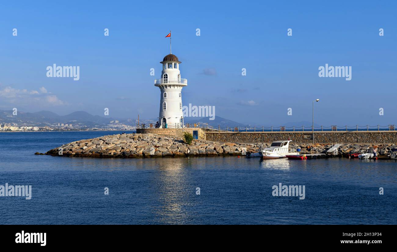 Alanya Leuchtturm, Türkei Stockfoto