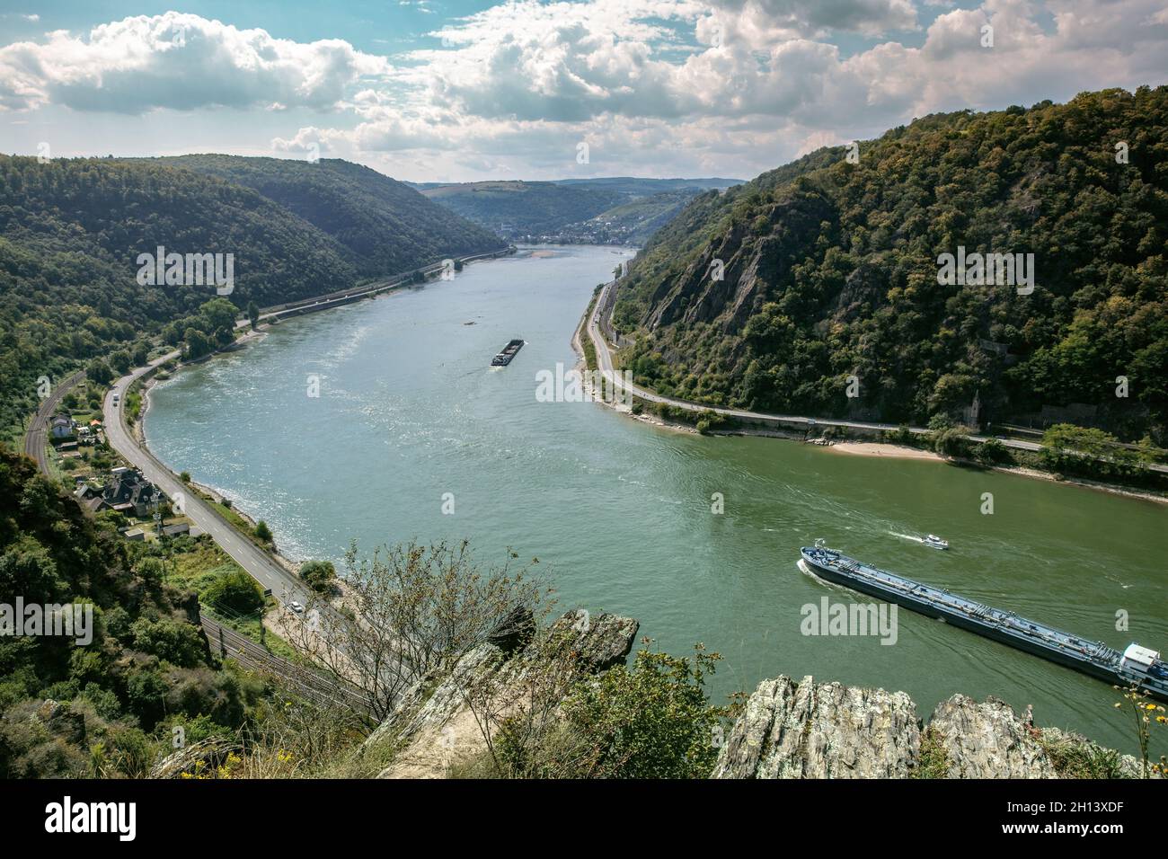 Blick auf das Rheintal vom Aussichtspunkt Spitznack Stockfoto