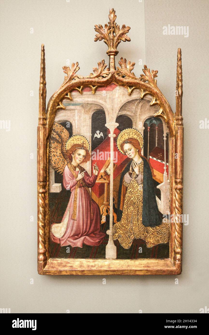 Zagreb, Kroatien, Republika Hrvatska, Europa. Mimara Museum (Muzej Mimara). Annunciatorn, Katalanische Schule, 15. Jahrhundert. Stockfoto