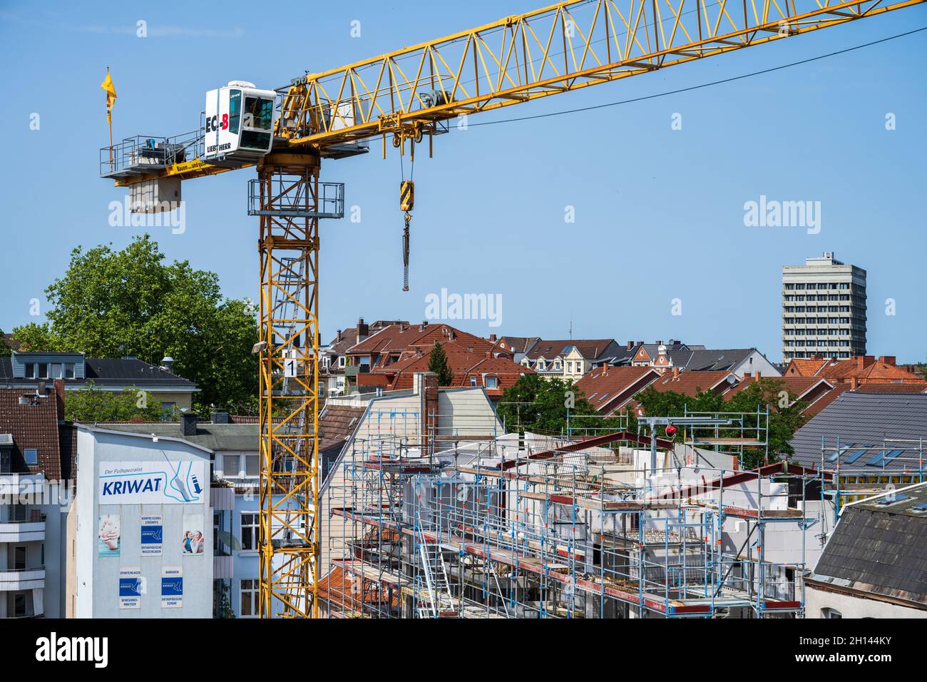 Großbaustelle Wohnungsbau in der Innenstadt von Kiel Stockfoto