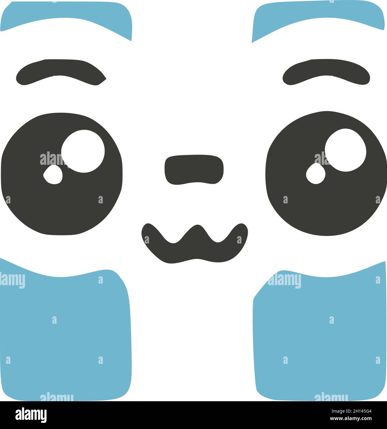 Buchstabe H niedlich kawaii Charakter, lustige Emoticon Vektor Clip Art. Stock Vektor