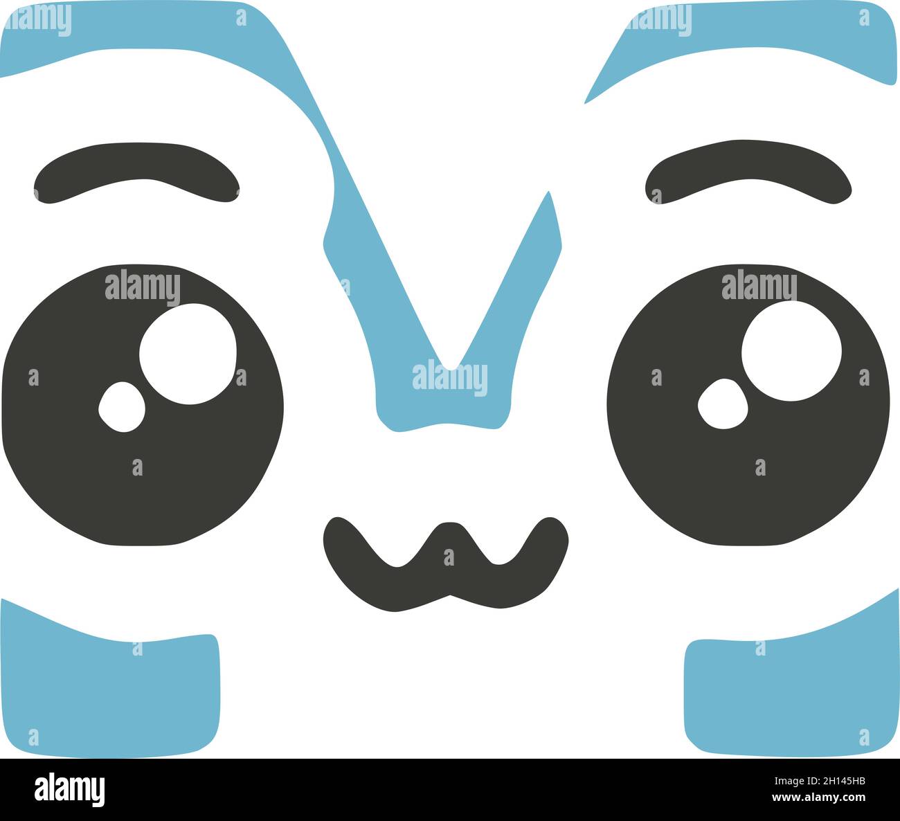 Buchstabe M niedlich kawaii Charakter, lustige Emoticon Vektor Clip Art. Stock Vektor