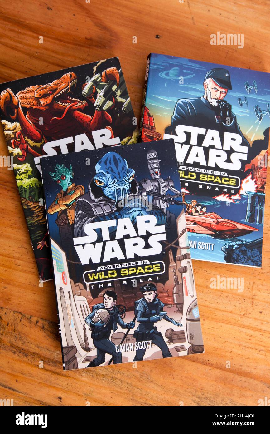 Eine Sammlung von Disney Star Wars Adventures in Space Büchern von Cavan Scott, herausgegeben von Egmont 2016 Stockfoto