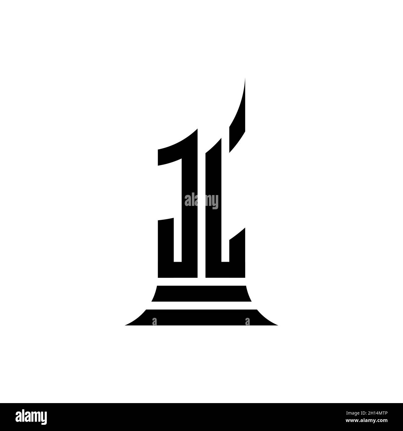 JL Monogram Logo Brief mit Gebäude Form Stil Design isoliert auf weißem Hintergrund, Immobilien, Architech Logo Brief Gebäude. Stock Vektor