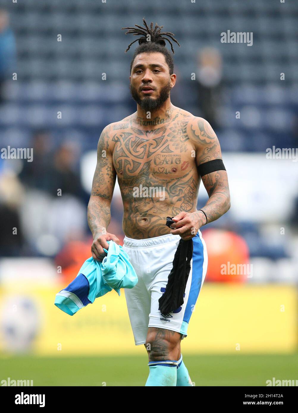 Colin Kazim-Richards von Derby County nach dem Sky Bet Championship-Spiel im Deepdale Stadium, Preston. Bilddatum: Samstag, 16. Oktober 2021. Stockfoto