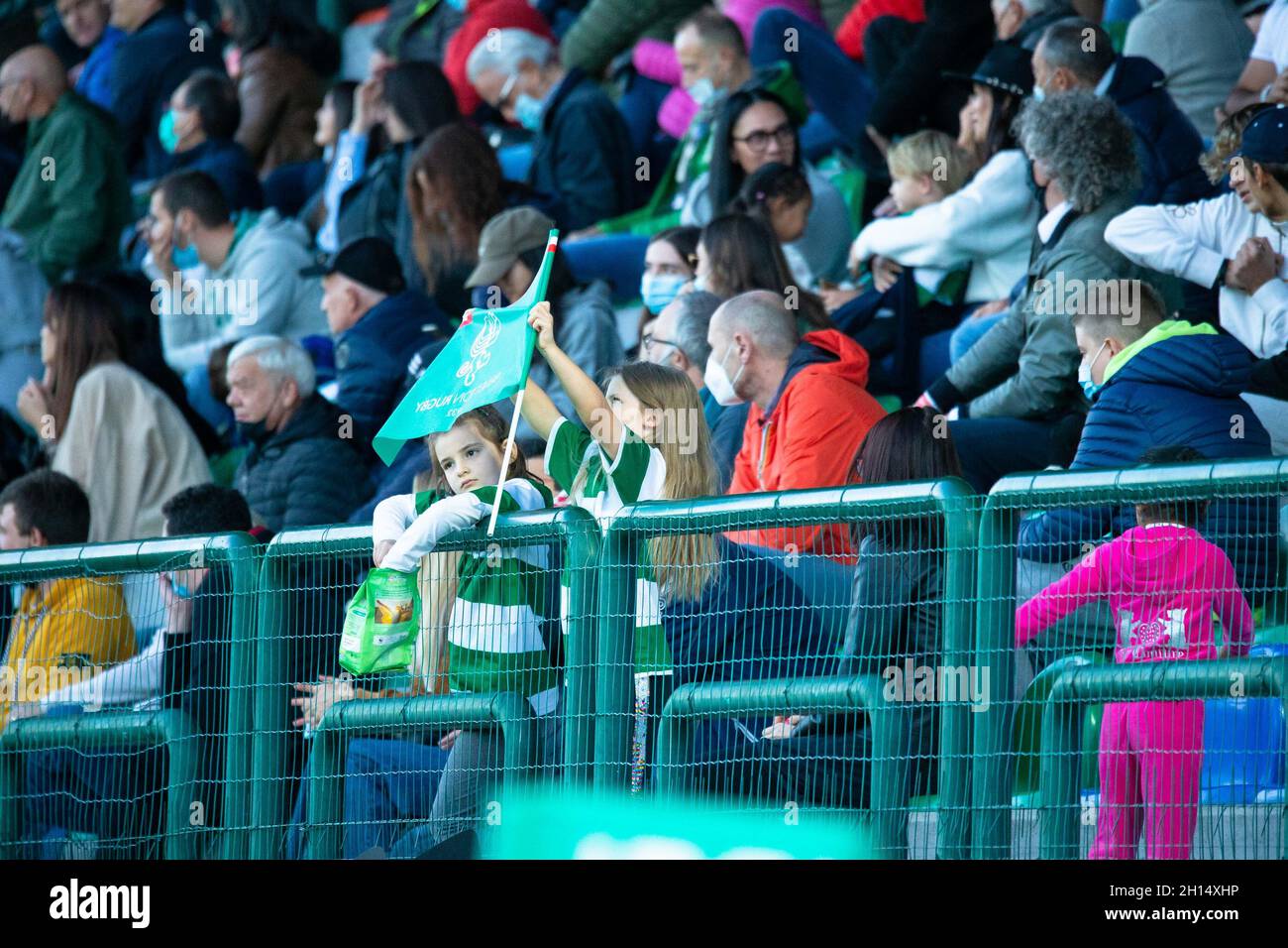 Monigo Stadium, Treviso, Italien, 16. Oktober 2021, Benetton Rugby-Unterstützung während des Spiels von Benetton Rugby gegen Ospreys - United Rugby Championship Stockfoto
