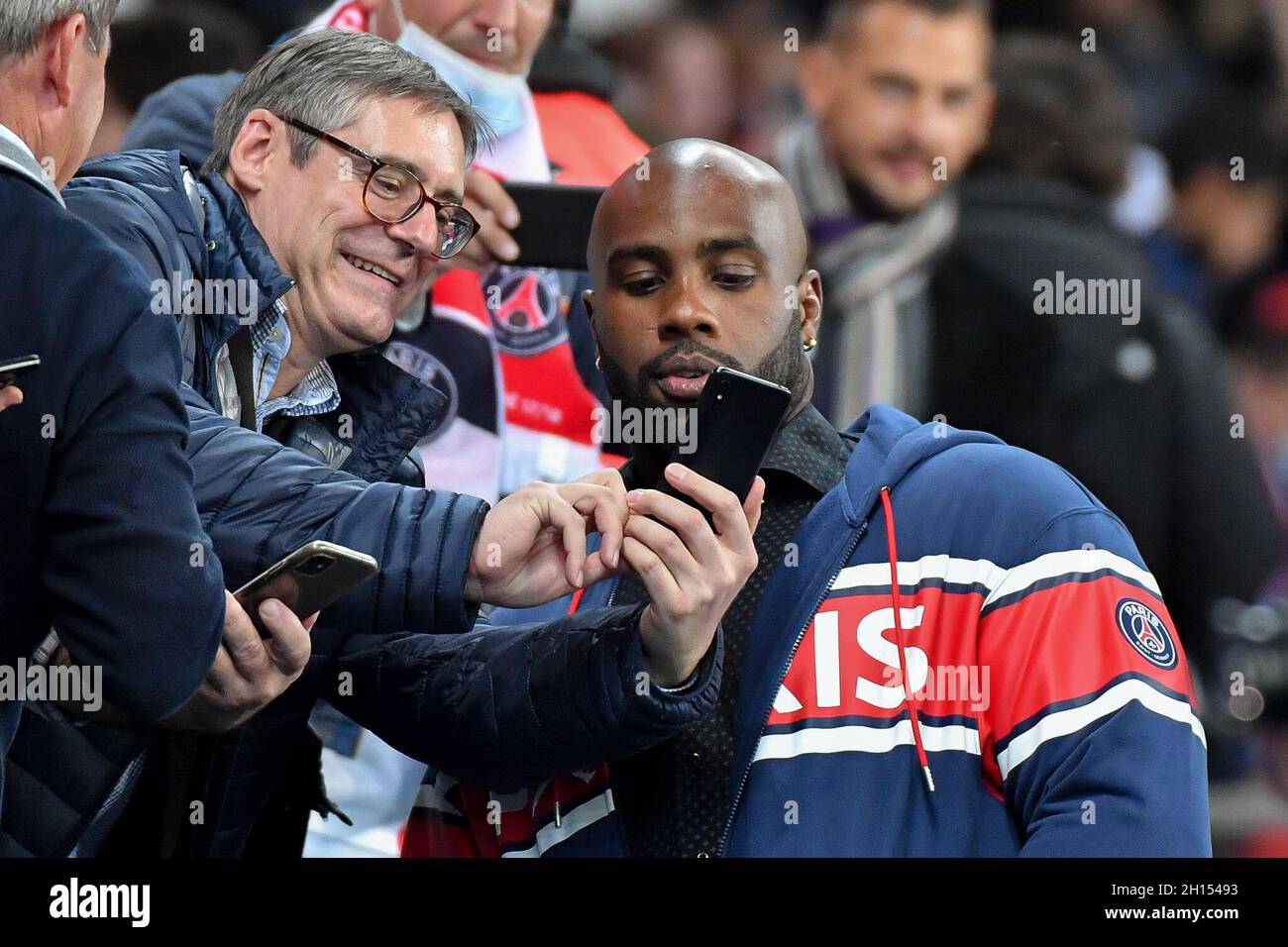 Paris, Frankreich. Oktober 2021. Teddy Riner - PSG vs SCO Angers - Ligue 1 Uber isst am 15. Oktober 2021 im Parc des Princes, Paris, Frankreich. 15/10/2021-Paris, FRANKREICH. (Foto: Lionel Urman/Sipa USA) Quelle: SIPA USA/Alamy Live News Stockfoto