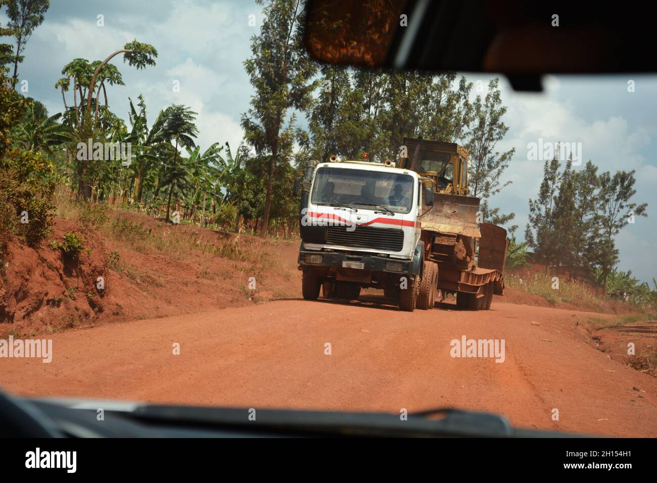 Straßenverkehr in ländlichen Gebieten in Ruanda, Ostafrika Stockfoto