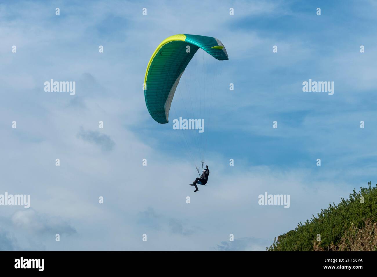 Gleitschirm abheben Stockfoto