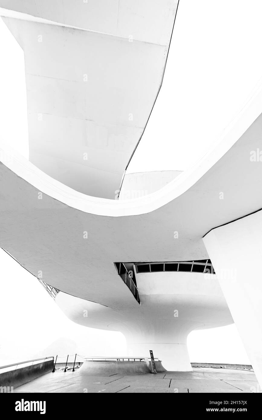 Das modernistische Niteroi Contemporary Art Museum (MAC) von Oscar Niemeyer. Stockfoto