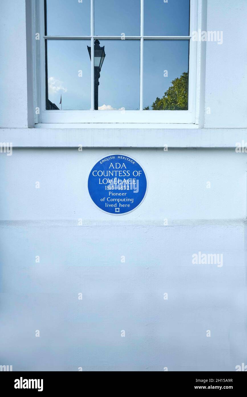 ada lovelace blaue Plakette st james Stockfoto