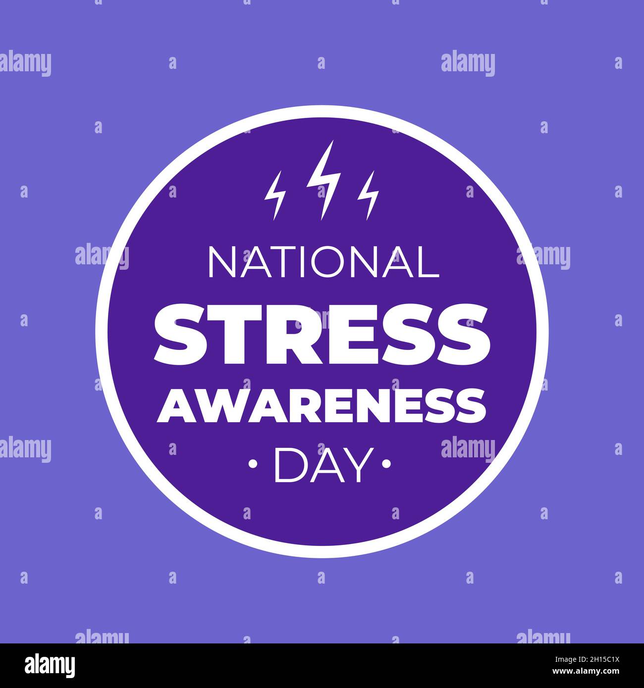 Typografie-Poster zum National Stress Awareness Day. Jährliche Veranstaltung in den USA am ersten Mittwoch im November. Vektorgrafik. Stock Vektor