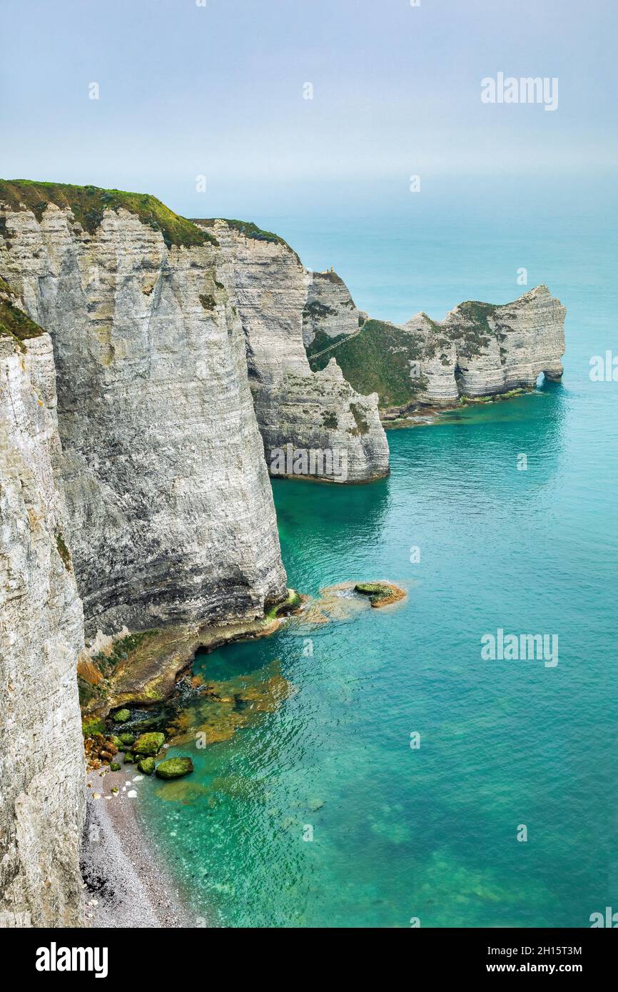 Die Klippen von Etretat in der Normandie, Frankreich Stockfoto