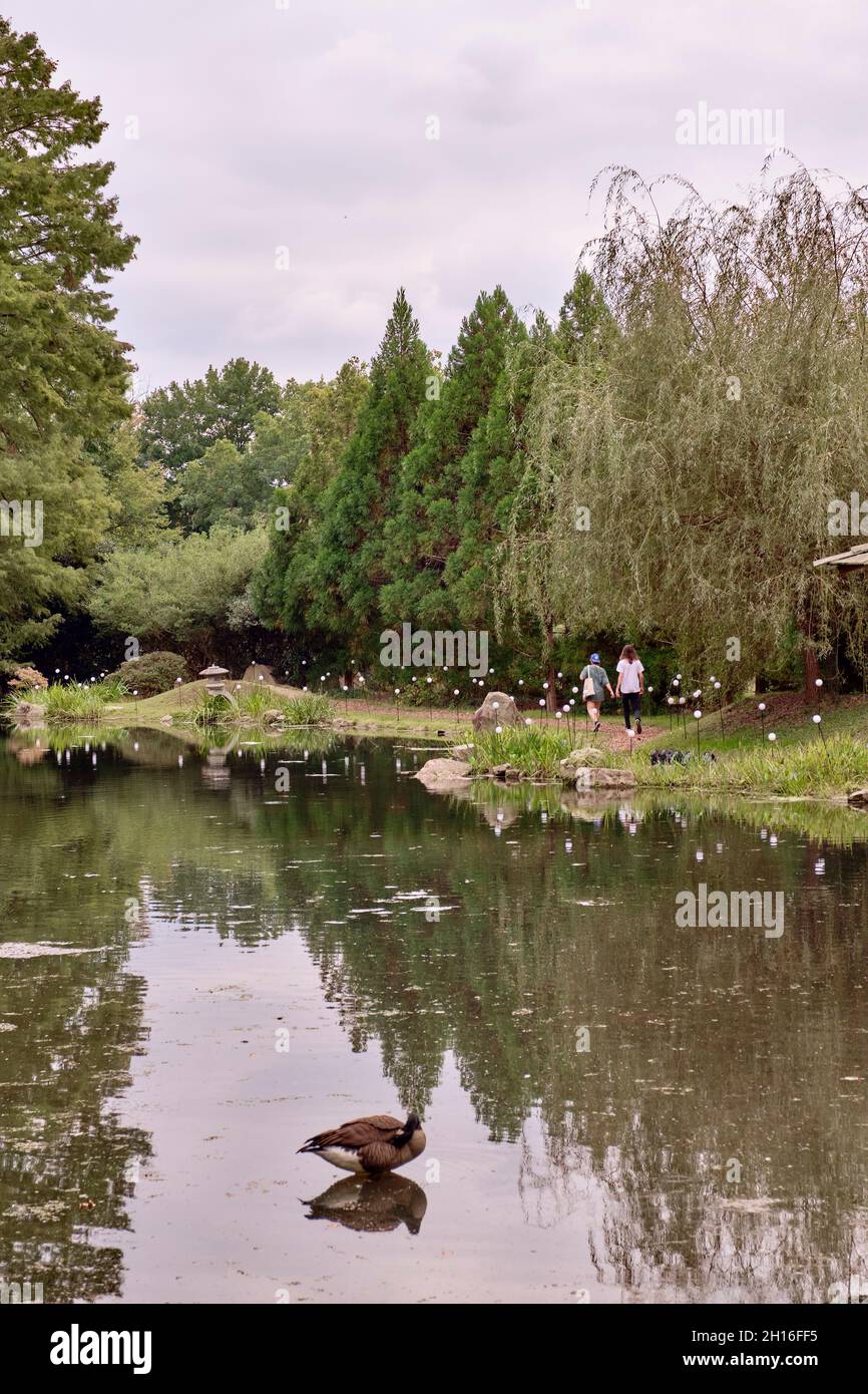 Ein See im Japanischen Garten des Maymont Estate in Richmont, VA. Stockfoto