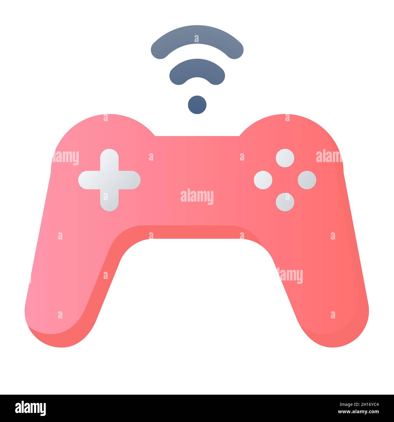 Game Control Wireless Joystick einzelnes isoliertes Symbol mit glatter Vektorgrafik Stockfoto