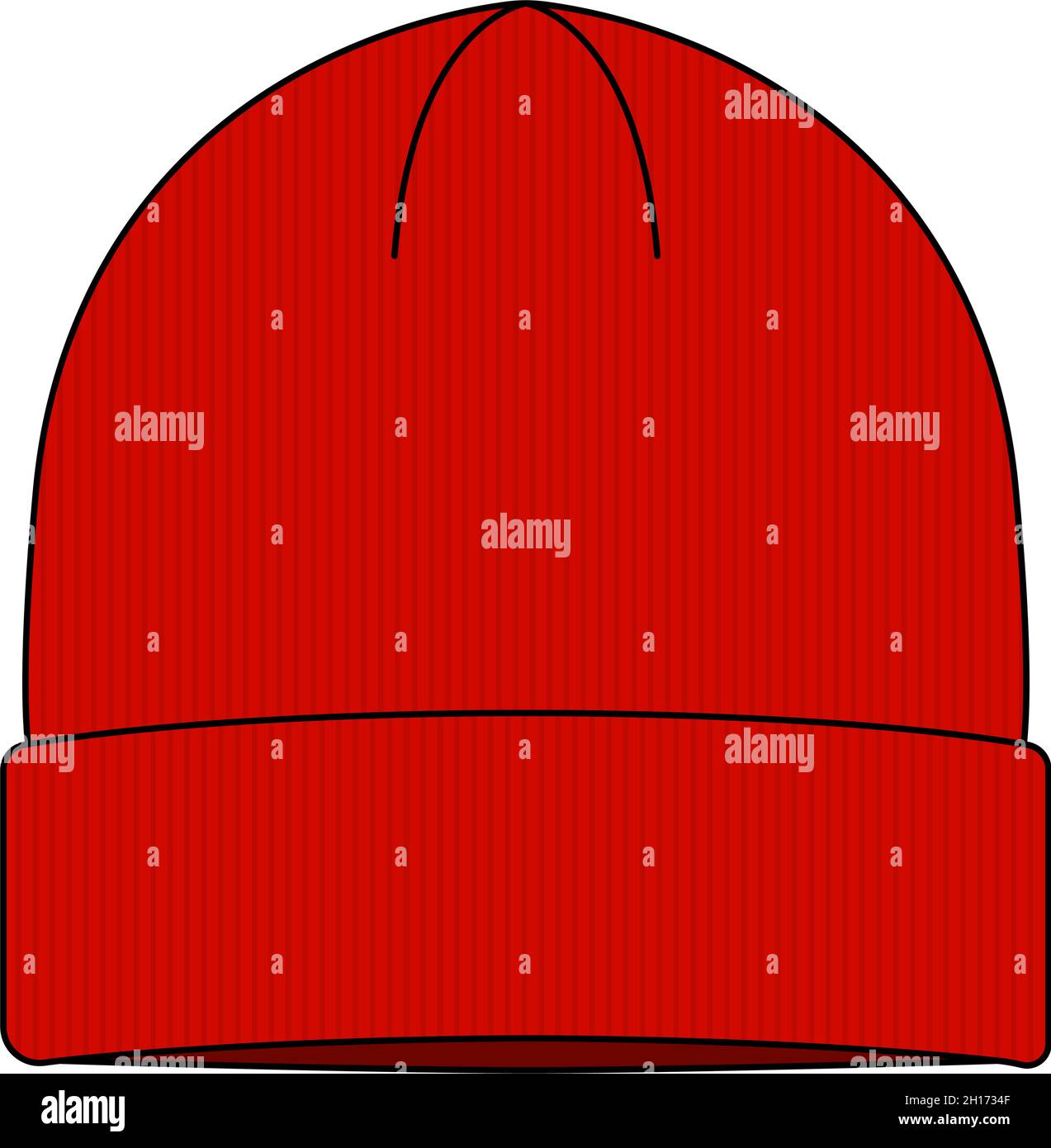 Beanie Hut (Strickmütze) Vorlage Vektor Illustration | Rot Stock Vektor