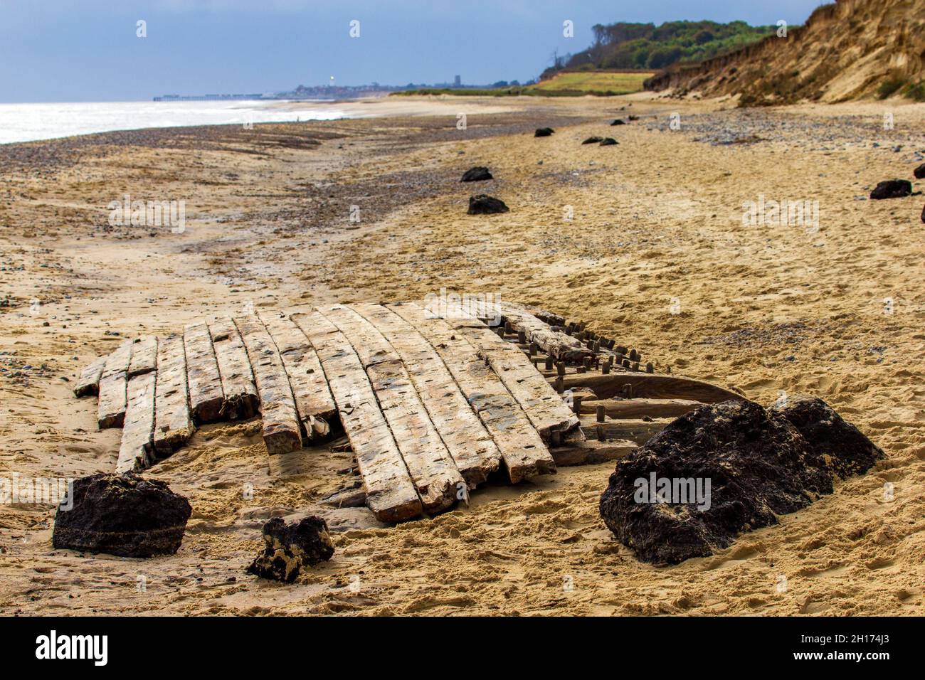 Covehithe Schiffswrack Suffolk Stockfoto
