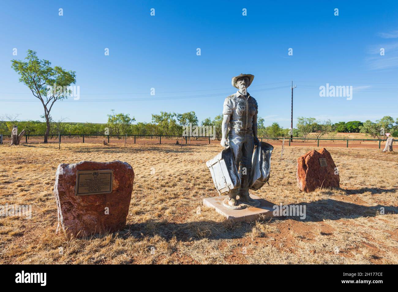 Der Memorial Park in Newcastle Waters erinnert an die Viehzüchter und Pioniere der Rinderindustrie im Northern Territory, NT, Australien Stockfoto