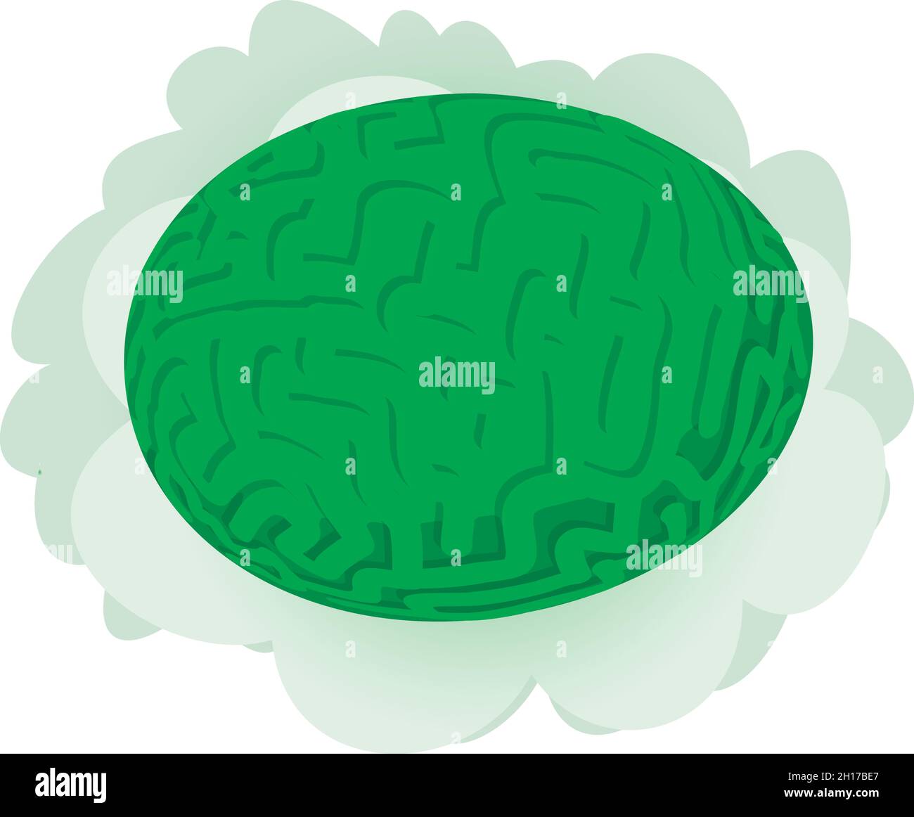 Isometrischer Vektor für Korallen-Symbol des Gehirns. Grüne Diploia labyrinthiformis. Massive harte grüne Korallen colpophyllia, Unterwasserwelt Stock Vektor