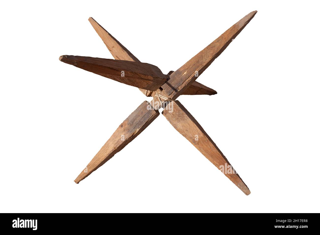 Sudis, uralter römischer Pfahl. Suden haben sich zu einem tschechischen Igel zusammengelegt Stockfoto