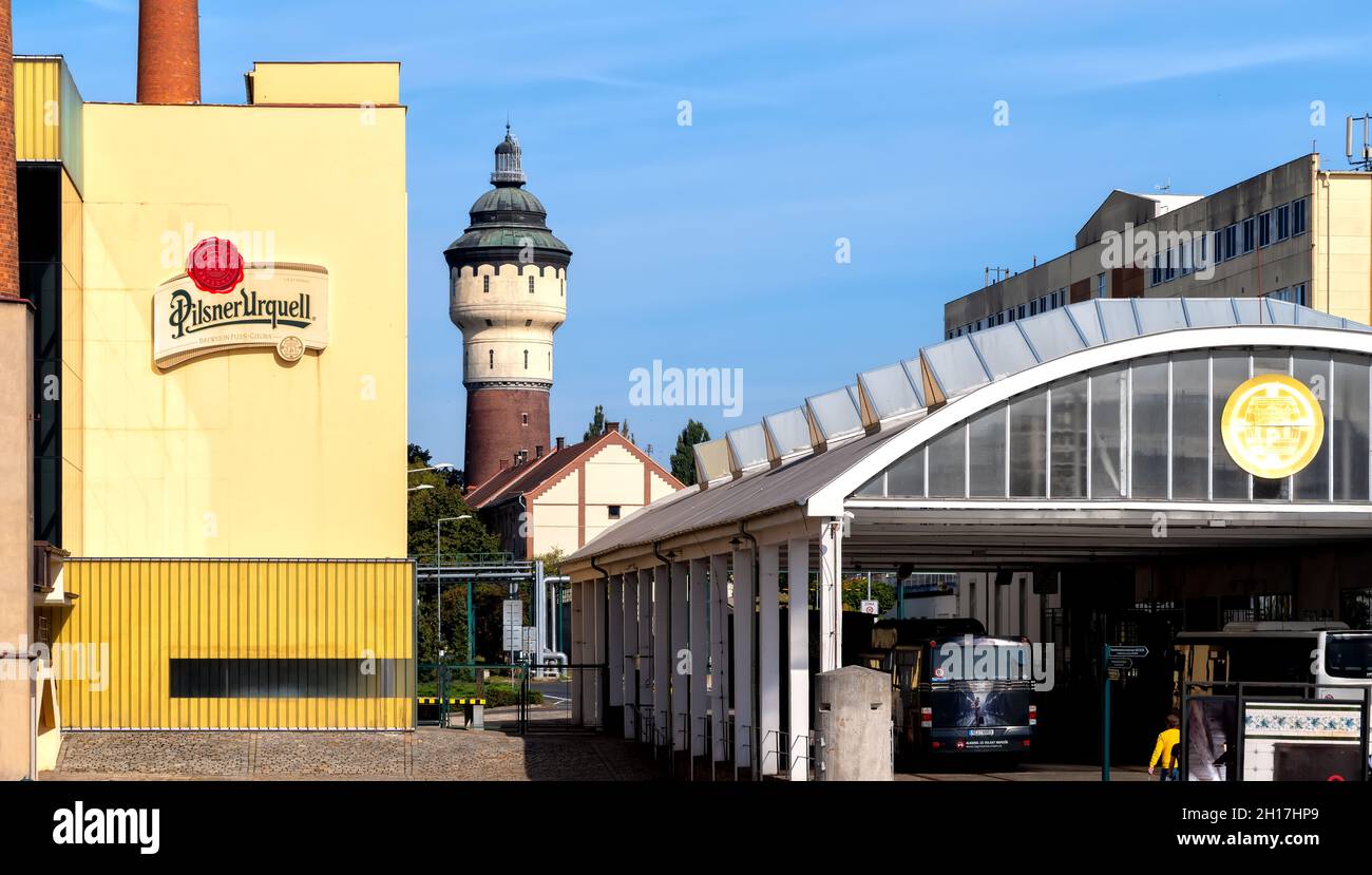 Pilsen, Tschechische Republik, 10-03-2021: Brauerei in Pilsen, Tschechische Republik Stockfoto