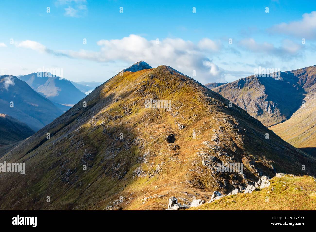 Der Munro Berg Stob Dubh auf dem Buachaille Etive Beag Grat zwischen Glencoe und Glen Etive, Schottland Stockfoto