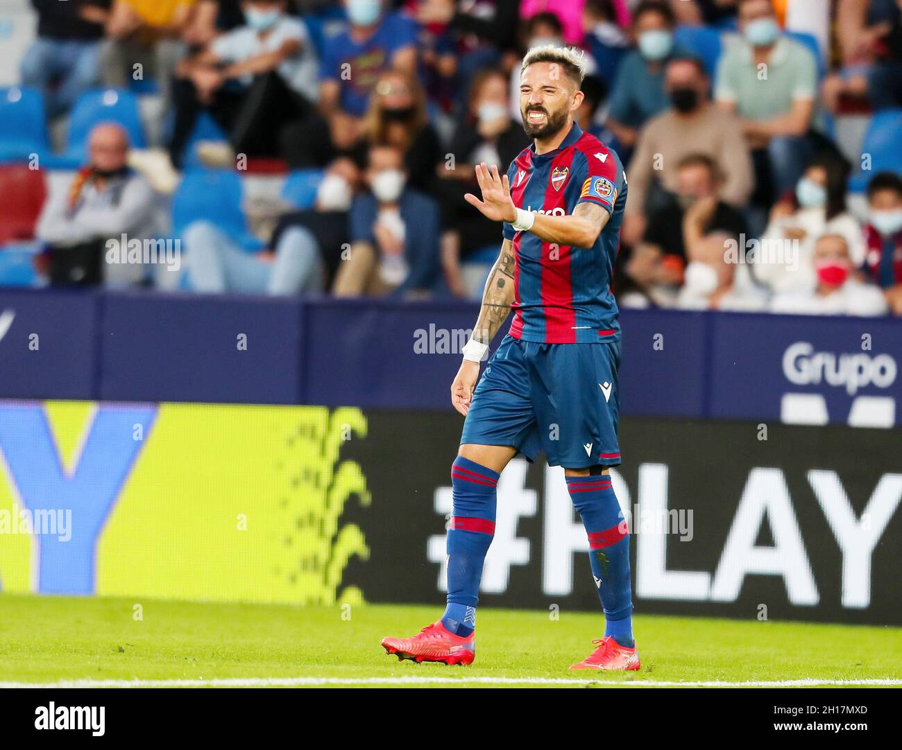 Jose Luis Morales aus Levante während des Fußballspiels der spanischen Liga zwischen Levante UD und Getafe CF am 16. Oktober 2021 im Ciutat de Valencia Stadion in Valencia, Spanien - Foto: Ivan Terron/DPPI/LiveMedia Stockfoto