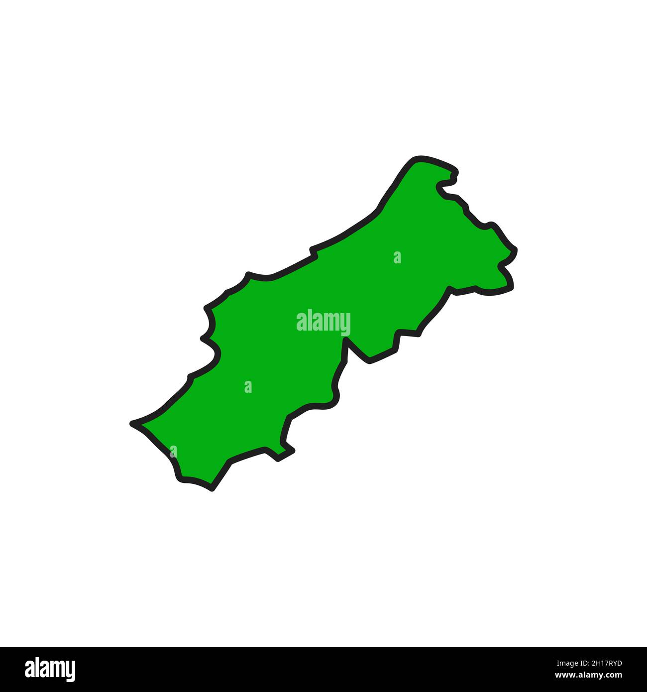 Portugiesische Republik isolierte Karte grüne Silhouette flache Linie Symbol. Vektor Portugal politische Karte, Geographie Symbol. Wahrzeichen der Europäischen Union. Rep Stock Vektor