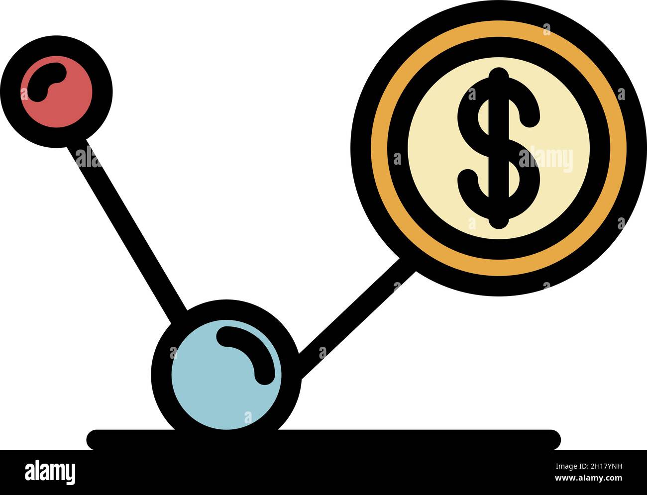 Symbol für finanzielle Beziehungen. Kontur finanzielle Beziehungen Vektor Symbol Farbe flach isoliert Stock Vektor