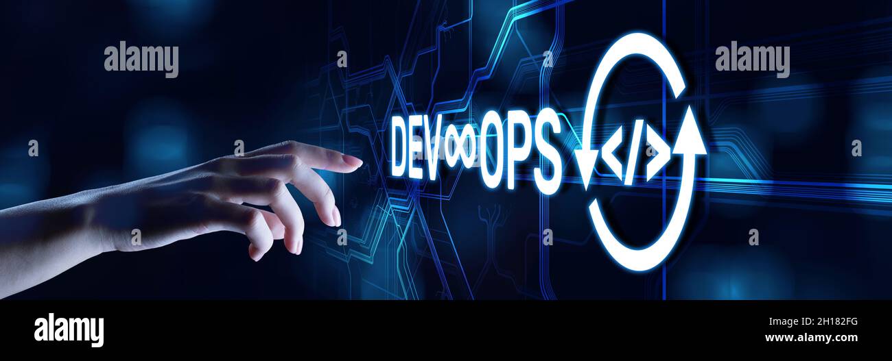 DevOps Methodology Development Operations agil Programmiertechnologie Konzept. Stockfoto