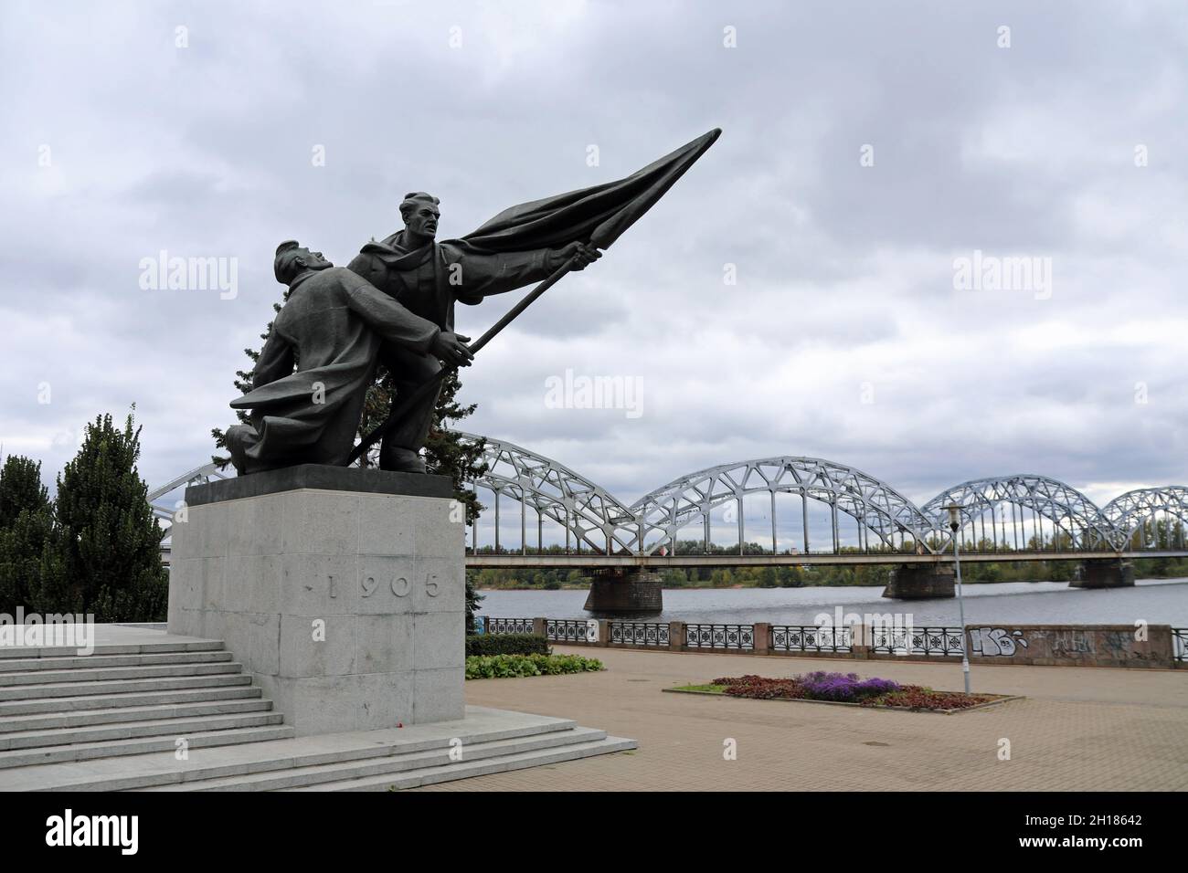 Denkmal in Riga für die 1905 Opfer des blutigen Sonntags Stockfoto