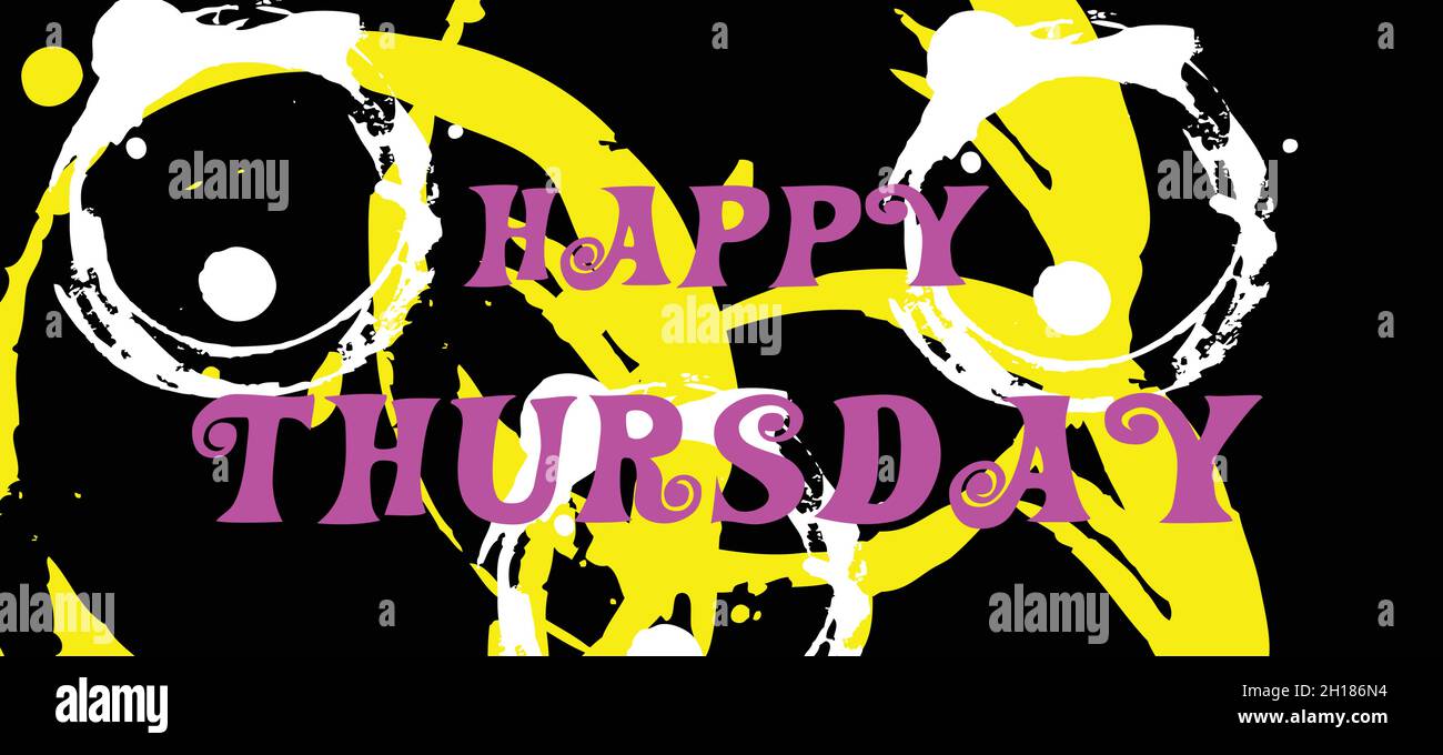 Dekoratives Happy Thursday Vektor-Design. Kreatives Typografie-Design für Motivation und Inspiration Poster, Flyer und Grußkarten Stock Vektor
