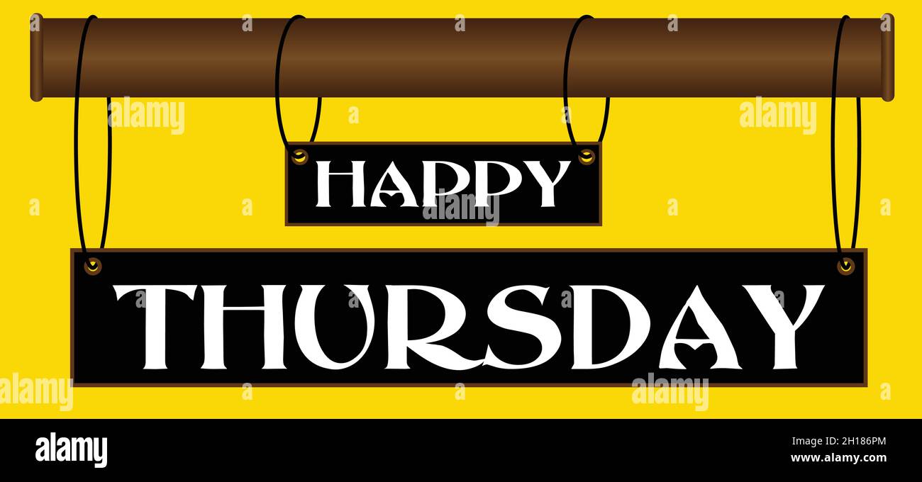 Dekoratives Happy Thursday Vektor-Design. Kreatives Typografie-Design für Motivation und Inspiration Poster, Flyer und Grußkarten Stock Vektor