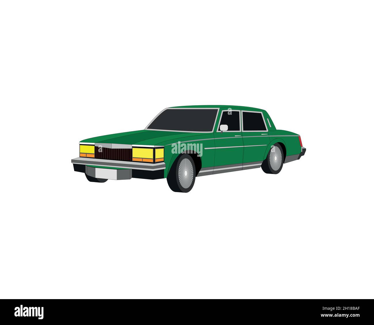 Ein alter beliebter Klassiker aus der Perspektive. Amerikanische Kultur des 20. Jahrhunderts. Stock Vektor