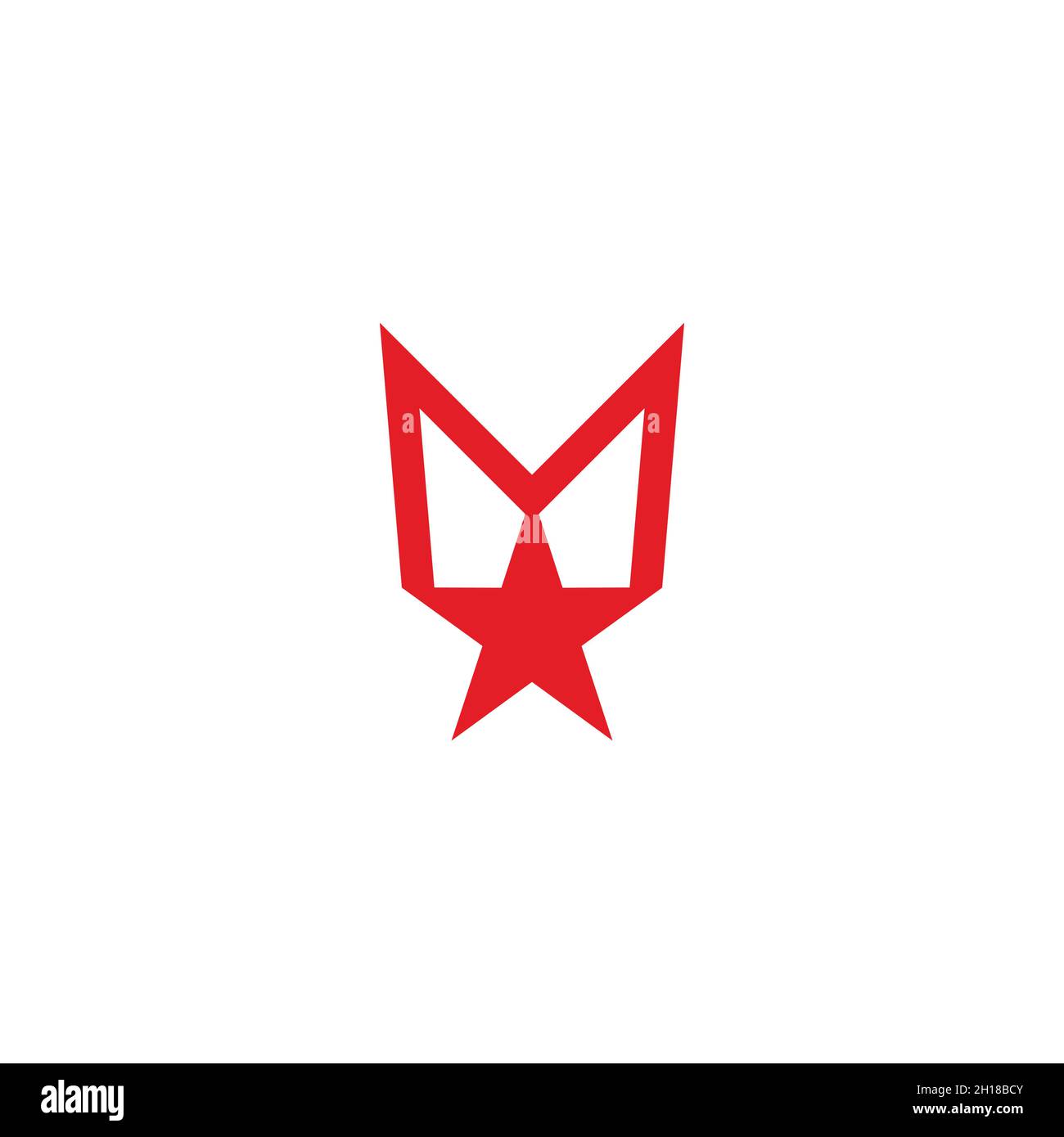 Buchstabe m Stern einfacher geometrisch verknüpfter Logovektor Stock Vektor