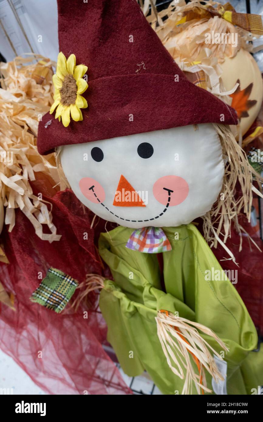 Scarecrow Decorative Centerpiece, Party City, NYC, USA Stockfoto