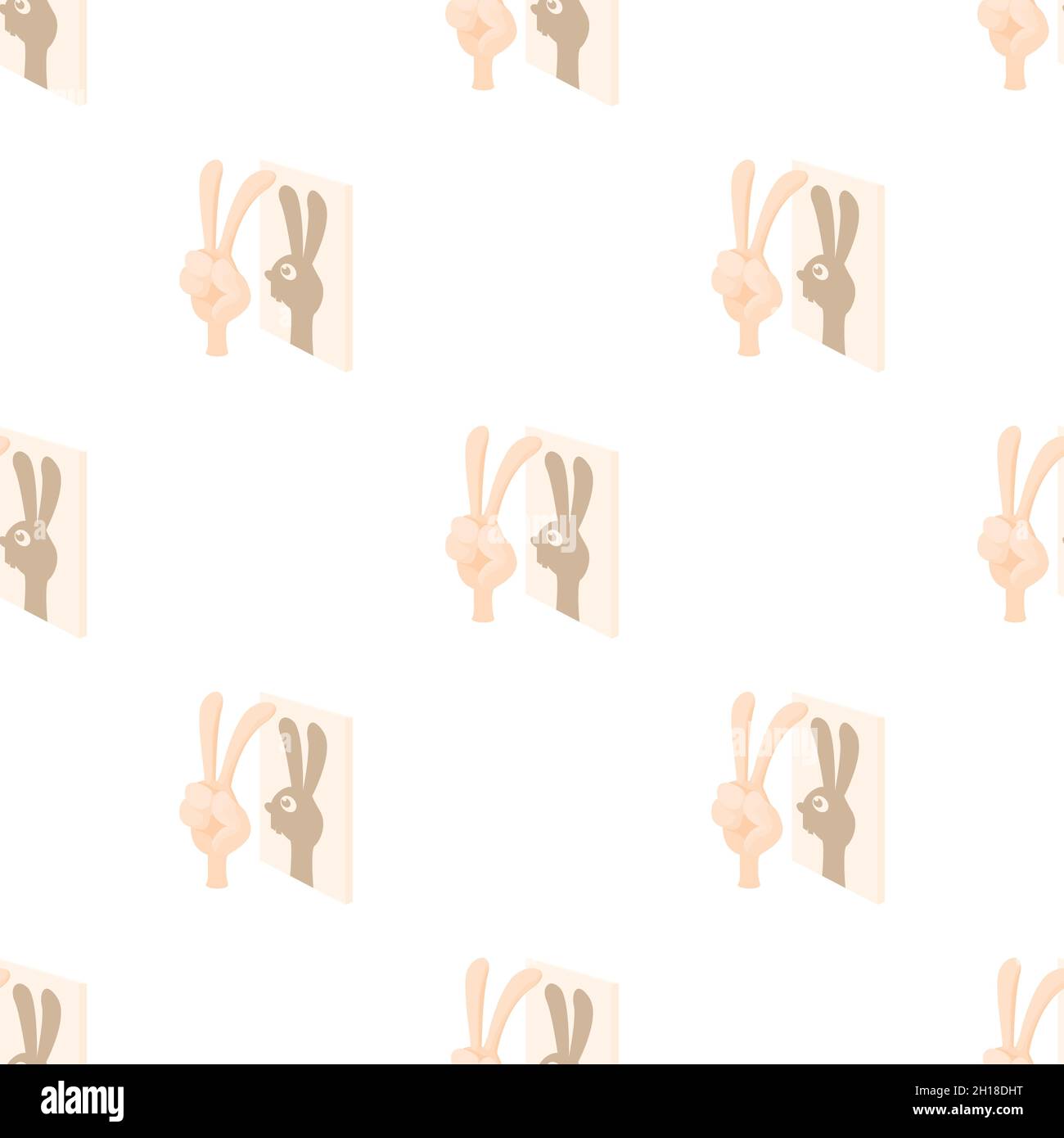 Kaninchen, Schatten Puppe Muster nahtlose Hintergrund Textur wiederholen Tapete geometrischen Vektor Stock Vektor