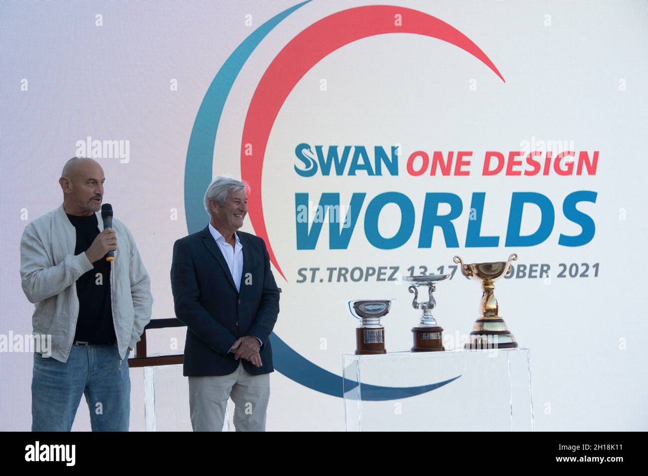 Saint-Tropez, Frankreich, 14.-18.Oktober 2021, The Nations Trophy Swan OD Challenge / Tag 4 Gewinner von Société Nautique Saint-Tropez / Credit: Ilona Barna BIPHOTONEWS / Alamy Live News Stockfoto