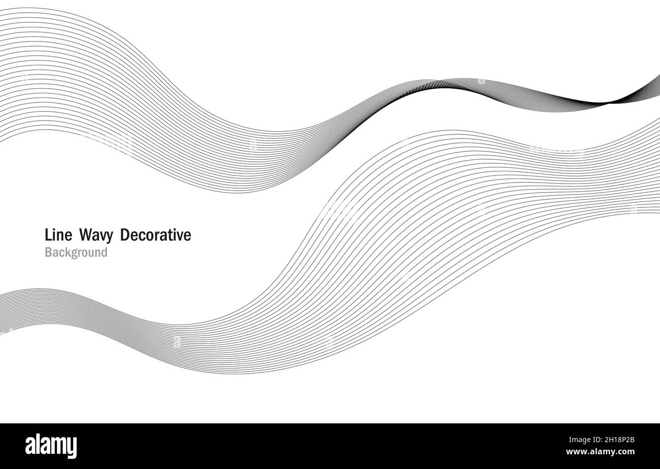 Dekorative Ziervorlage mit abstraktem, gewelltem Streifenmuster. Weiße Präsentation Kunstwerk Hintergrund. Illustrationsvektor Stock Vektor