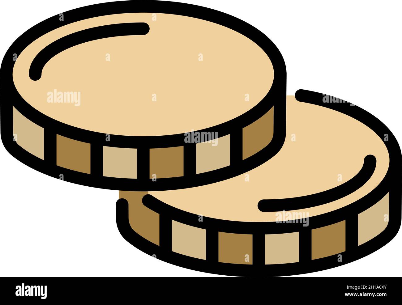 Symbol für zwei Pillen. Skizzieren zwei Pillen Vektor-Symbol Farbe flach isoliert Stock Vektor
