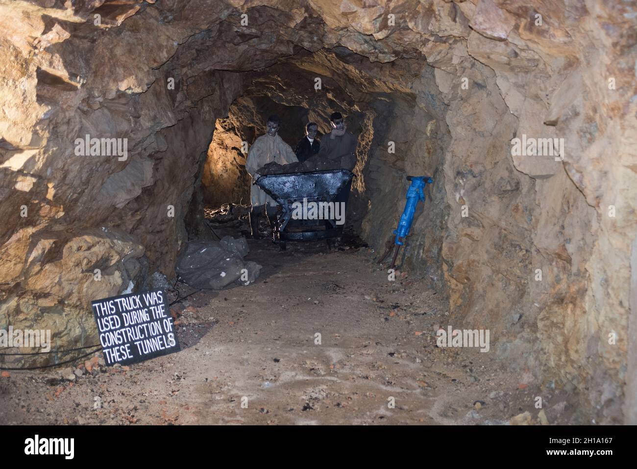 dh TODT Zwangsarbeit UNTERIRDISCHES KRANKENHAUS GUERNSEY Deutsche Nazis bauen Krankenhäuser Tunnel unterirdische Tunnel Kanal Inseln Besetzung Krieg Stockfoto