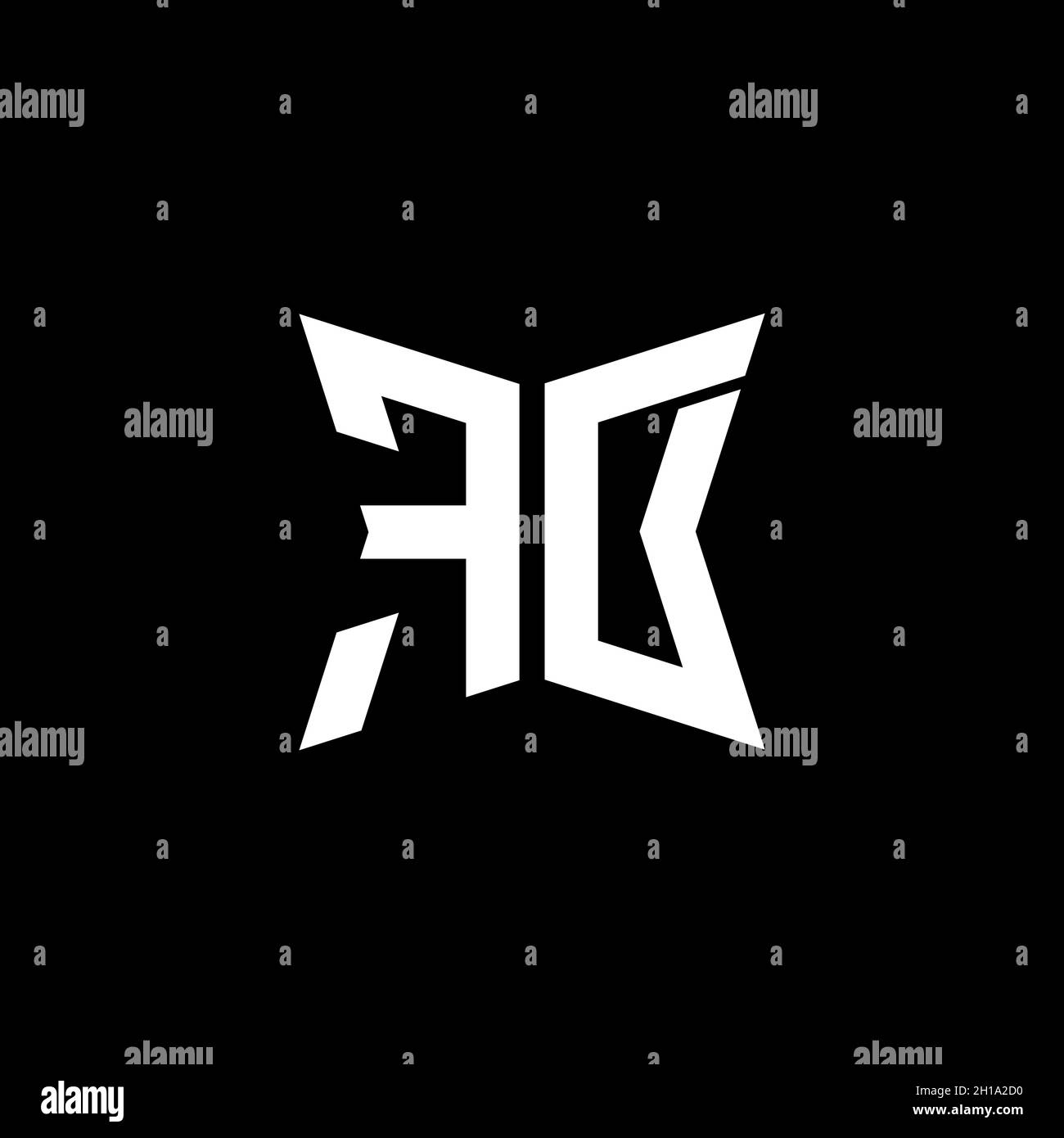 FD Monogram Logo Brief mit Cakra geometrische Form Stil Design isoliert auf schwarzem Hintergrund, Stern geometrische Logo Brief, Monogramm Buchstabe Mandala Stock Vektor